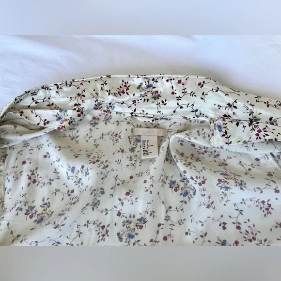 H&M | Floral Satin PJ Blouse - Picture 11 of 16